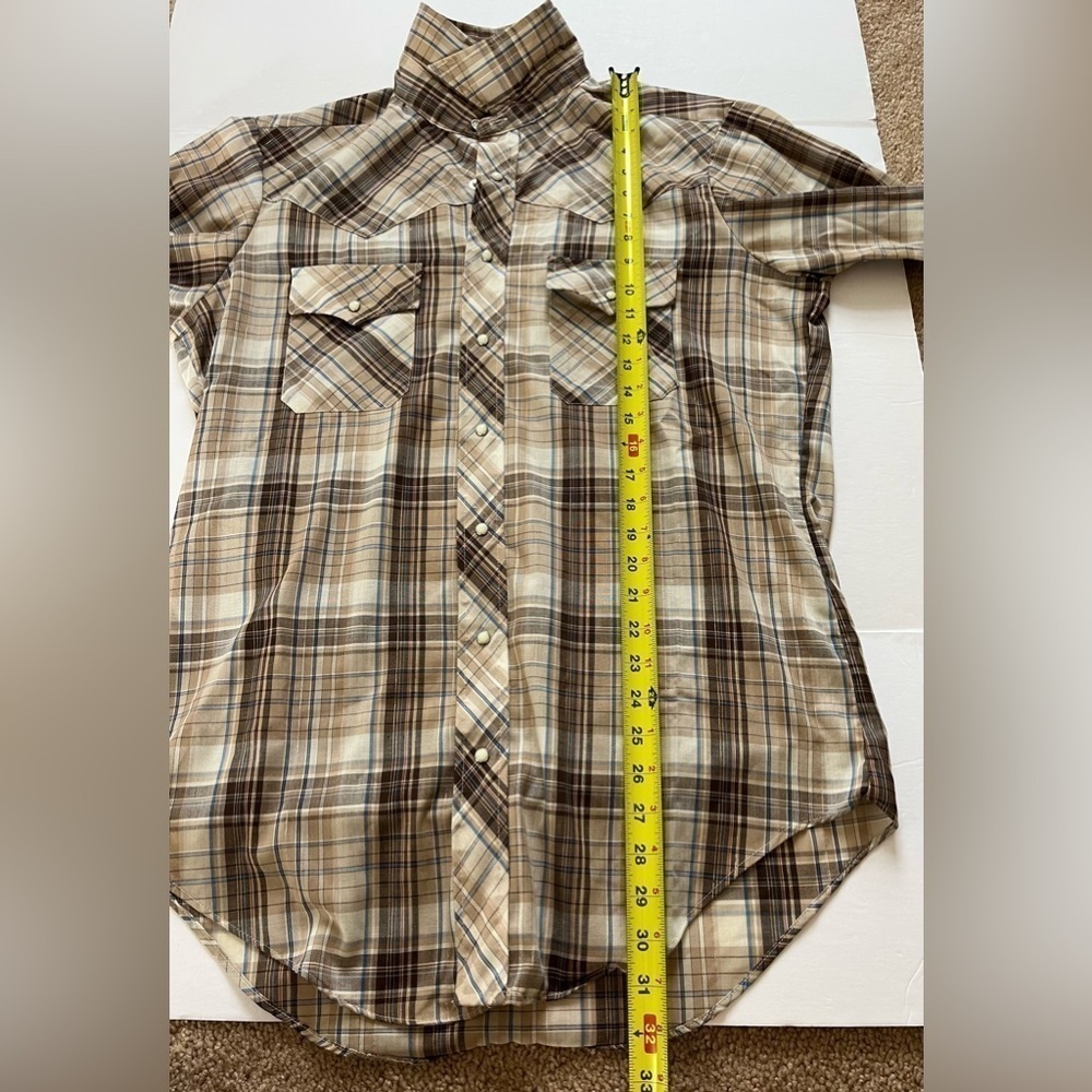 Sundance Tall Man Button Up Long Sleeve Plaid Shirt Size Large - Picture 6 of 8